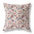 Palacedesigns 20 in. Roses Indoor & Outdoor Throw Pillow Red Light Green & Indigo PA3095848